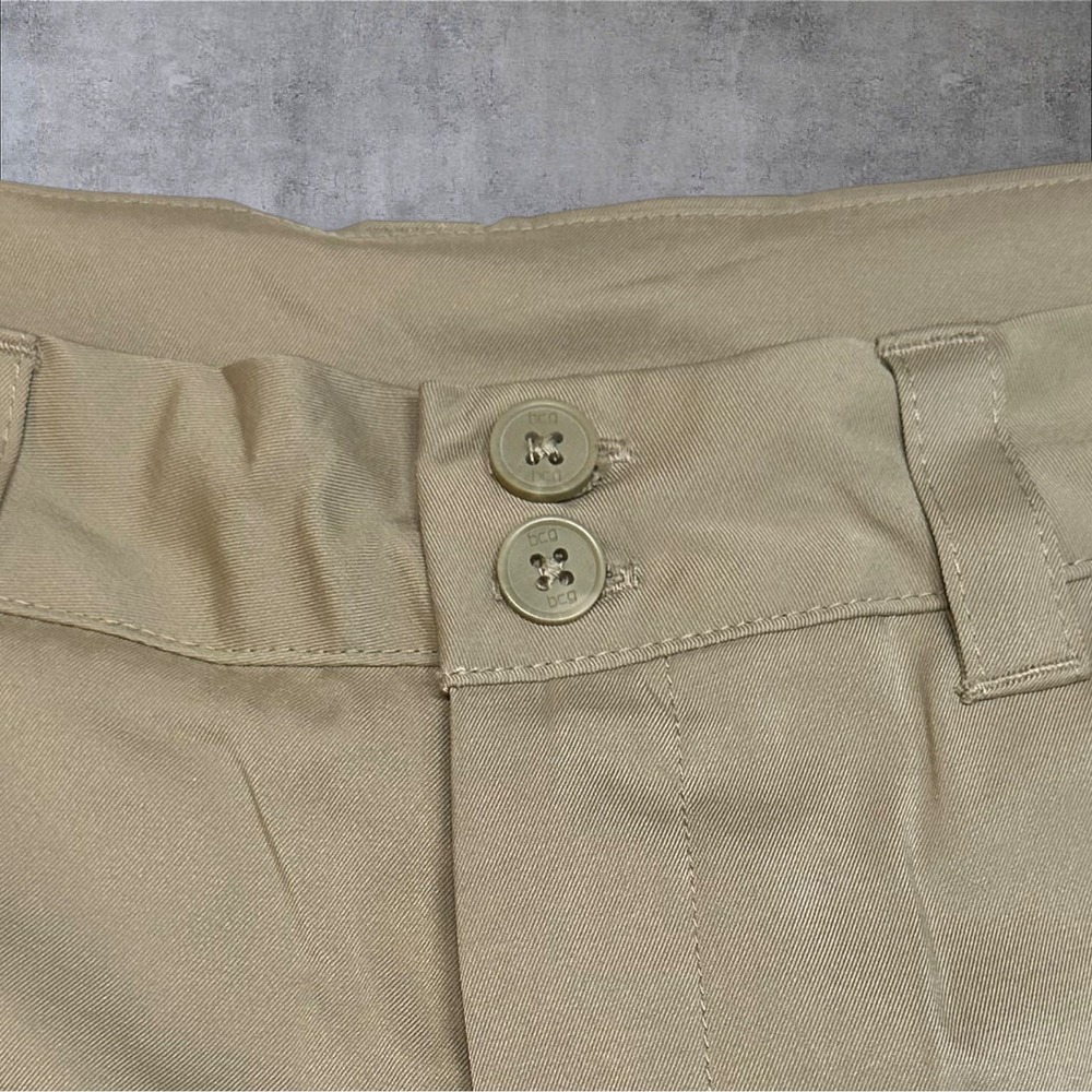 BCG Shorts Women 12 Khaki Stretch Mid Rise 7" Inseam Pockets Lightweight Walking - Picture 4 of 9